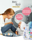 Nước Giặt Xả Quần Áo Em Bé BZU BZU Baby Laundry Detergent & Softener 2-in-1, 1L