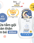 Sữa Tắm Gội Toàn Thân Cho Bé BZU BZU Head to Toe Baby Wash 600ml (Hương thư giãn)
