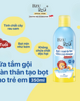 Sữa tắm gội toàn thân trẻ em tạo bọt BZU BZU Kids Head To Toe Cleansing Mousse 350ml