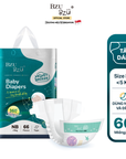 Tã dán dành cho bé sơ sinh BZUBZU VelvetBreeze - Chống tràn 14H - Khô thoáng - Size dưới 5Kg - 14Kg