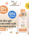 Sữa Tắm Gội Toàn Thân Cho Bé Hương Yến Mạch Sữa BZU BZU Head to Toe Oat & Milk, 200ml