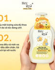Sữa Tắm Gội Toàn Thân Em Bé Mật Ong & Rau Má BZU BZU Head-To-Toe Baby Wash Dịu Nhẹ An Toàn 600ml