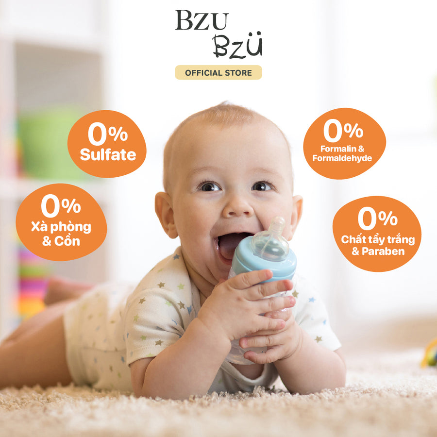 Nước Rửa Đồ Dùng Cho Bé (Tạo bọt - Hương chanh) BZU BZU Baby Accessories Cleansing Foam, 400ml