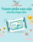 Khăn Ướt Diệt Khuẩn Cho Bé BZU BZU Baby Wipes, 80 tờ