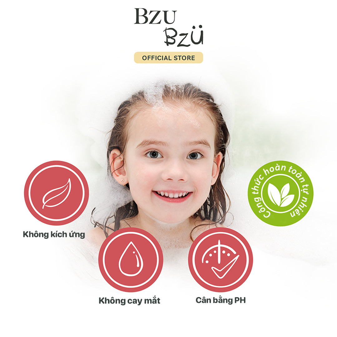Dầu Gội Trẻ Em Dưỡng Tóc Mềm Mượt BZU BZU Silky Soft Kids Shampoo, 600ml
