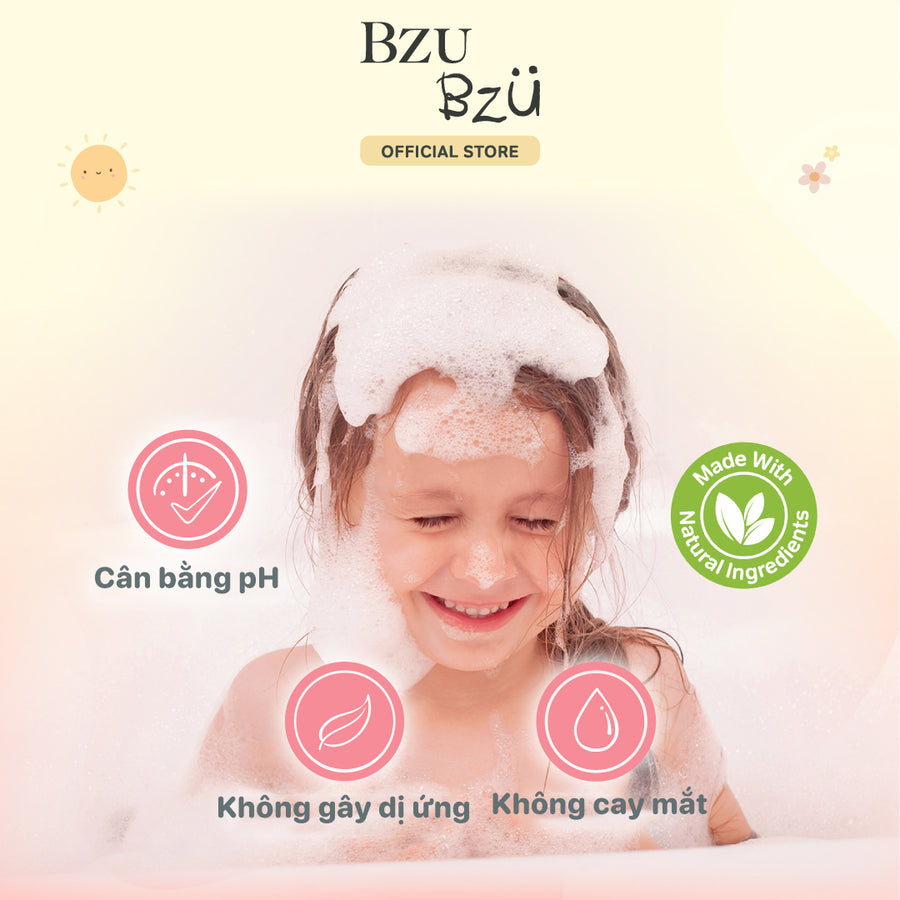 Kem Xả Dưỡng Tóc Mềm Mượt BZU BZU Silky Soft Kids Hair Treatment, 600ml