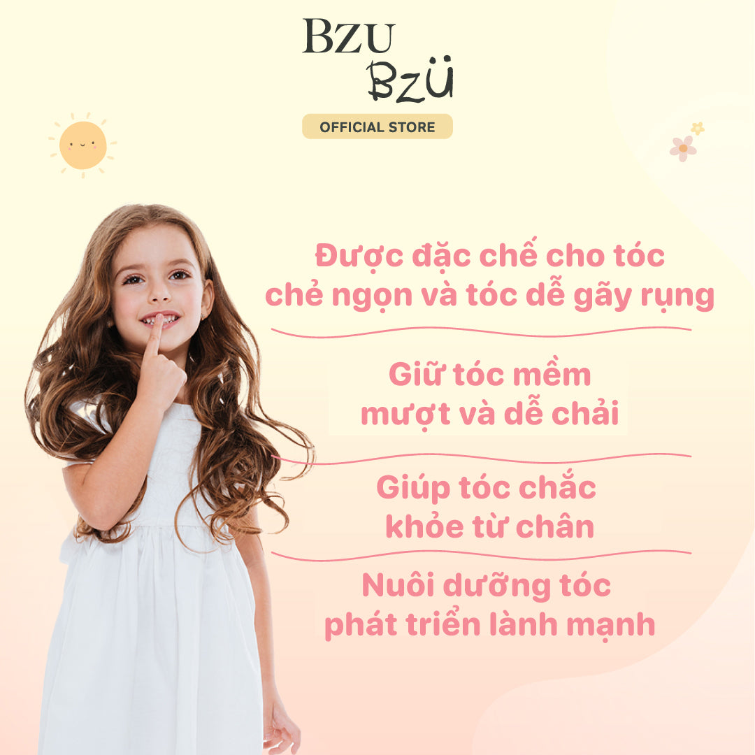 Kem Xả Dưỡng Tóc Mềm Mượt BZU BZU Silky Soft Kids Hair Treatment, 600ml