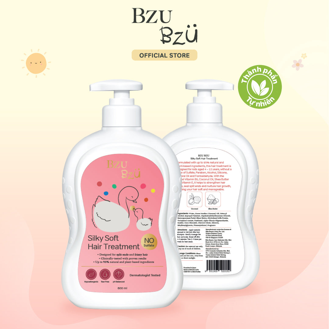 Kem Xả Dưỡng Tóc Mềm Mượt BZU BZU Silky Soft Kids Hair Treatment, 600ml
