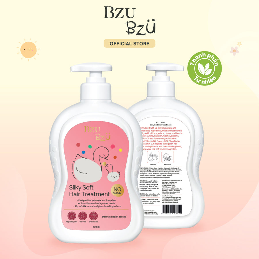 Kem Xả Dưỡng Tóc Mềm Mượt BZU BZU Silky Soft Kids Hair Treatment, 600ml