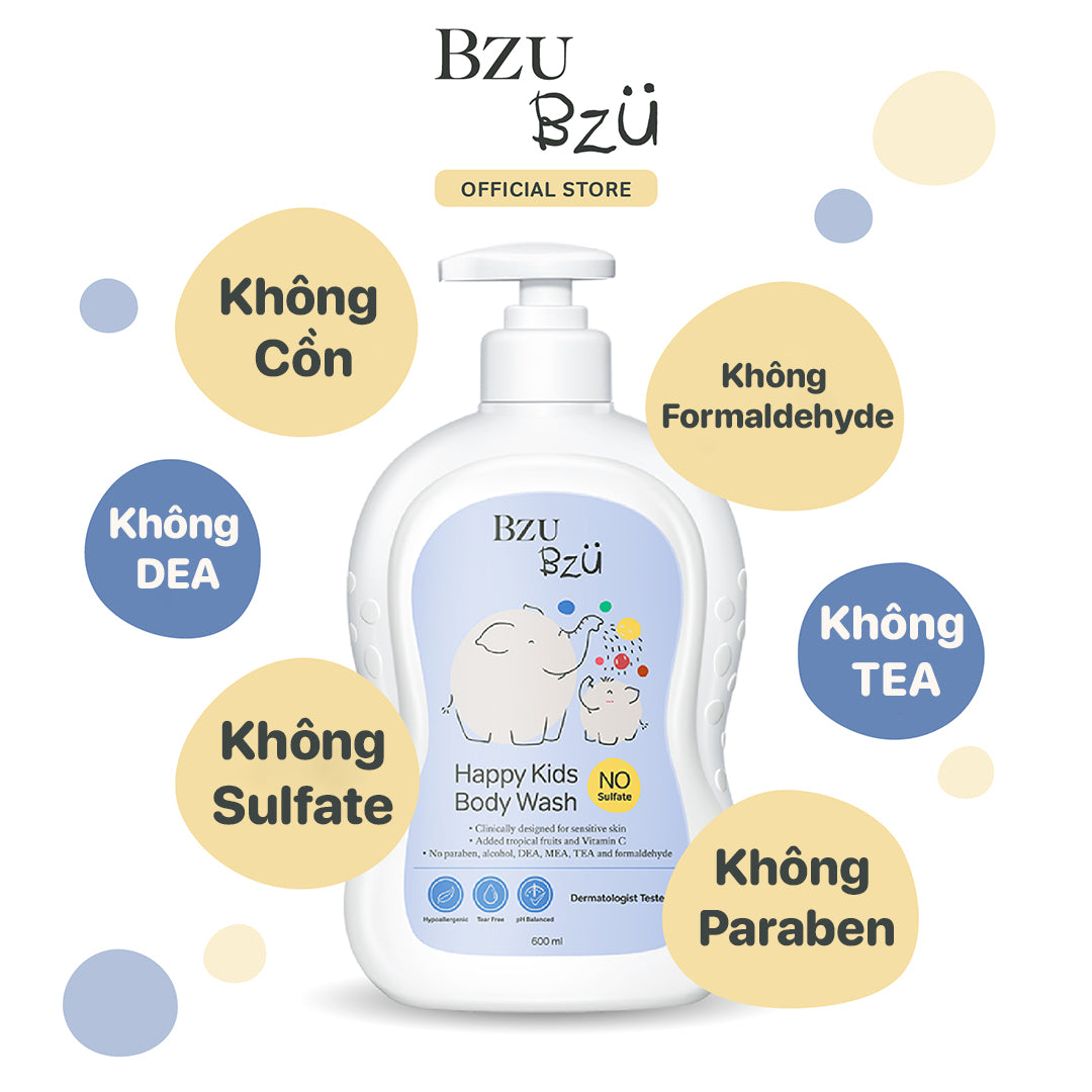 Sữa Tắm Trẻ Em BZU BZU Happy Kids Body Wash, 600ml