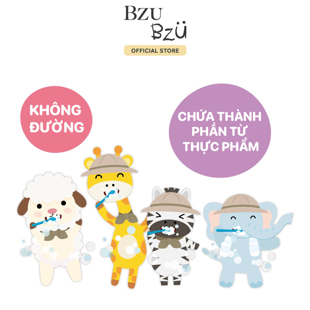 Kem Đánh Răng Trẻ Em Hương Cam BZU BZU Kids Toothpaste Orange Flavour (50g)