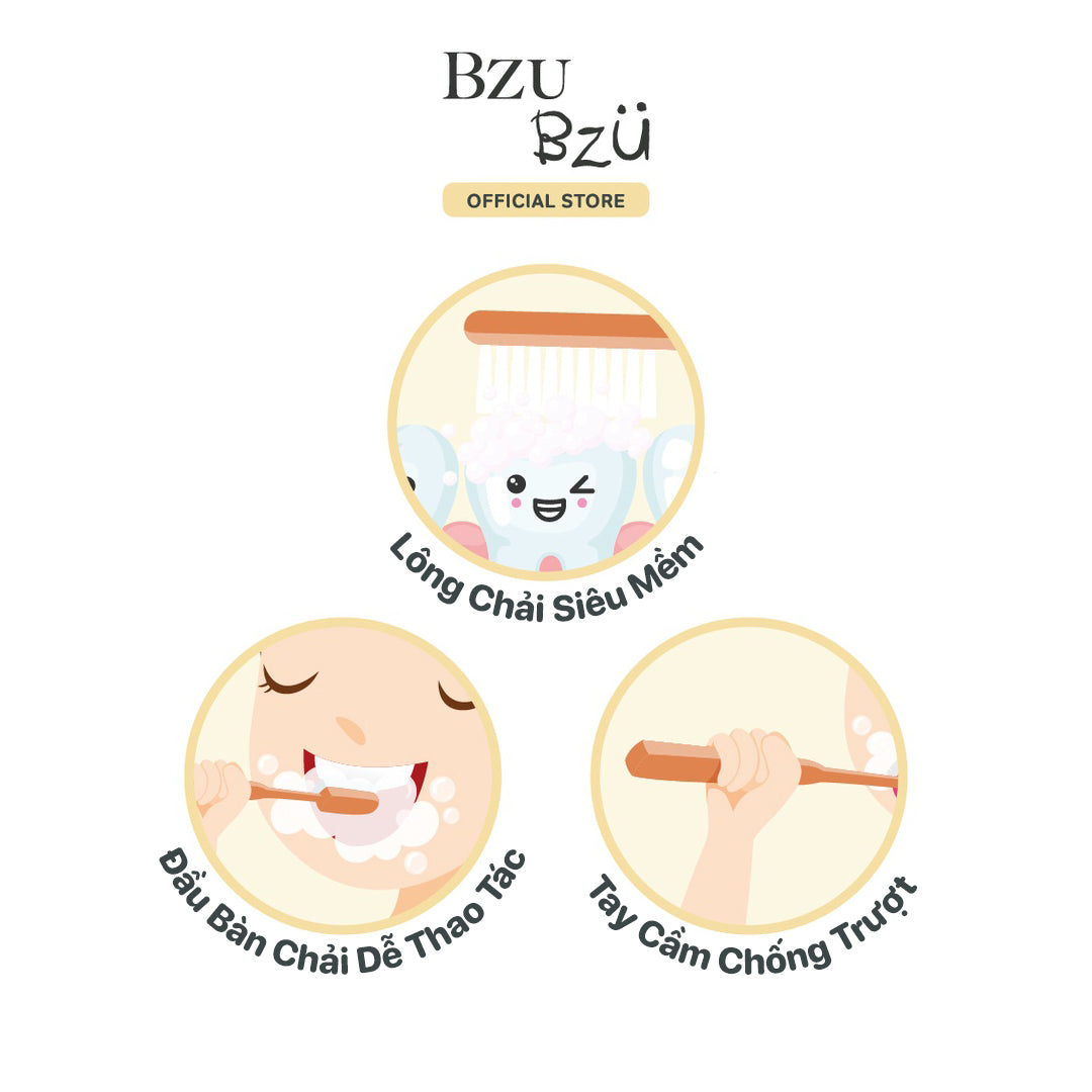 Bàn Chải Đánh Răng Trẻ Em BZU BZU Ultra Soft Kids Toothbrush (Màu Xanh)