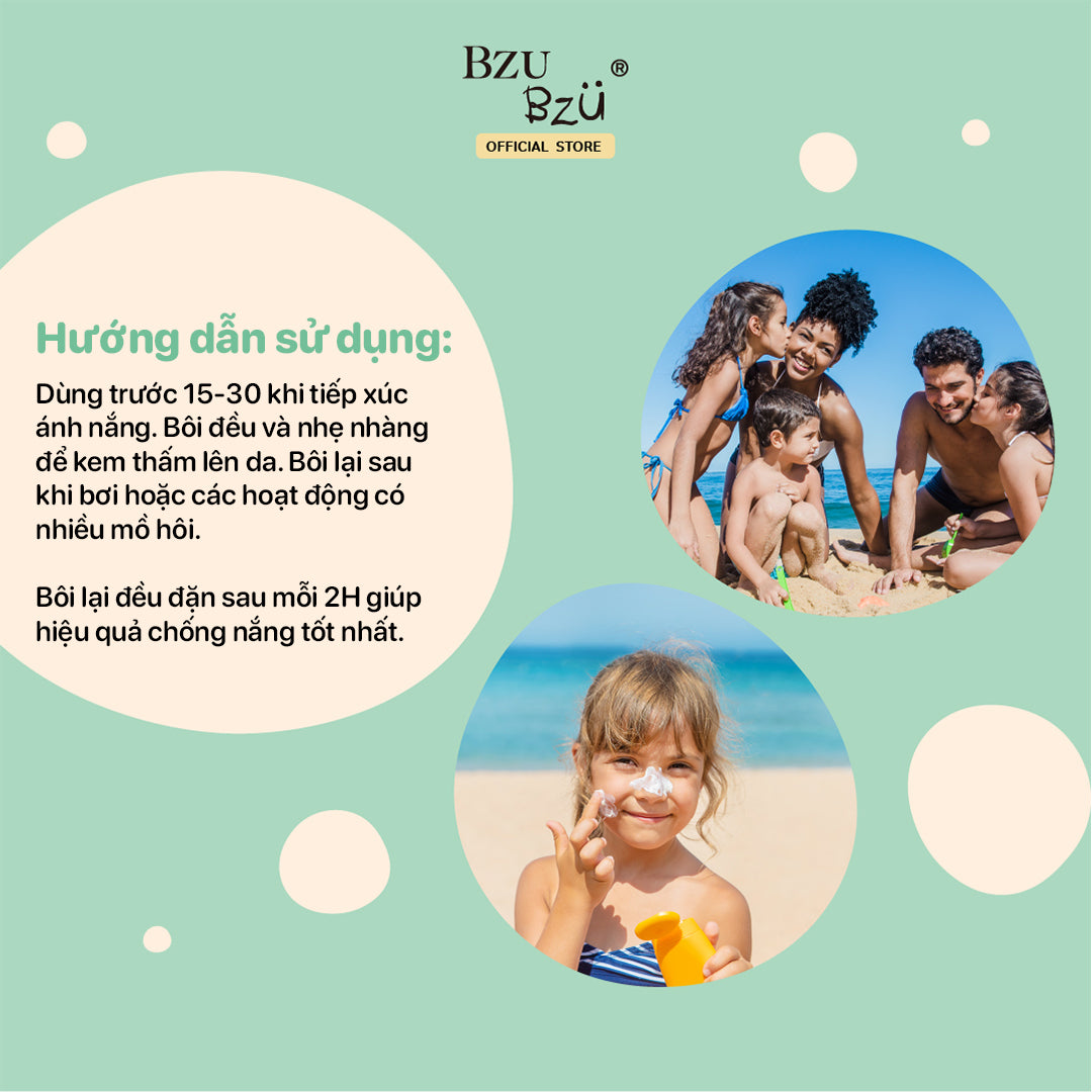 Sữa chống nắng trẻ em phổ rộng 30PA+++Bzu Bzu Sunscreen Lotion 40ML