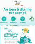 Khăn Ướt Diệt Khuẩn Cho Em Bé BZU BZU Baby Wipes, 30 tờ