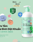 Sữa Tắm Gia Đình  Bzu Bzu Family Shower Cream Anti-Bacterial 800ML