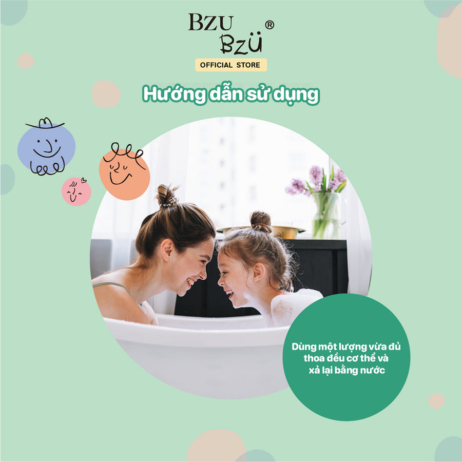 Sữa Tắm Gia Đình  Bzu Bzu Family Shower Cream Anti-Bacterial 800ML