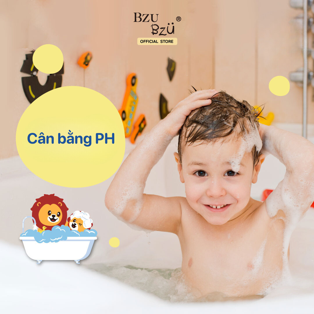 Sữa tắm gội toàn thân trẻ em tạo bọt BZU BZU Kids Head To Toe Cleansing Mousse 350ml