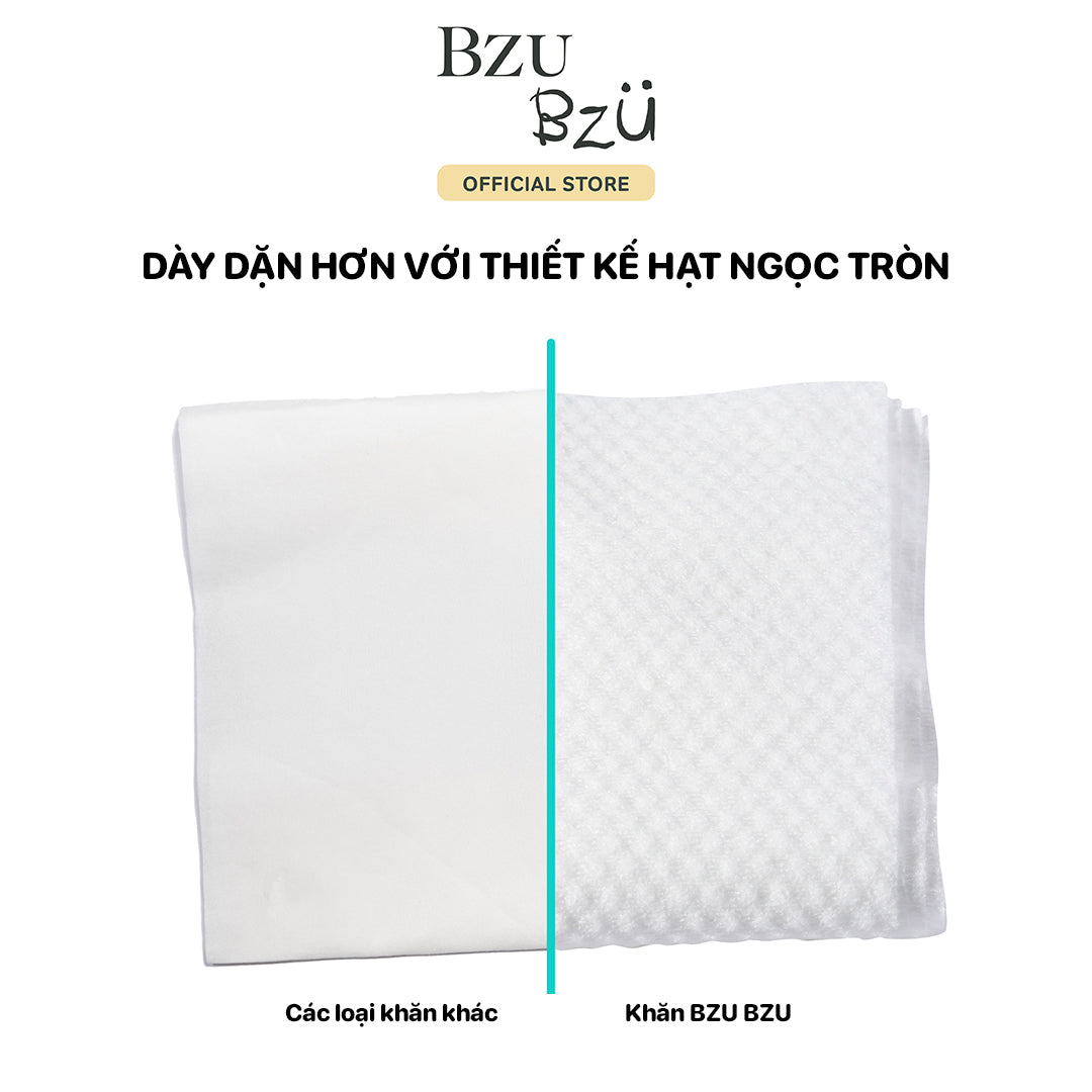 Combo Khăn khô đa năng BZU BZU Cotton Towel Value Pack (2 gói = 160 tờ)