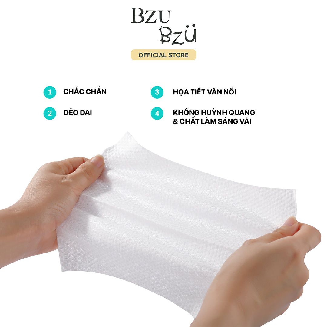 Combo Khăn khô đa năng BZU BZU Cotton Towel Value Pack (2 gói = 160 tờ)