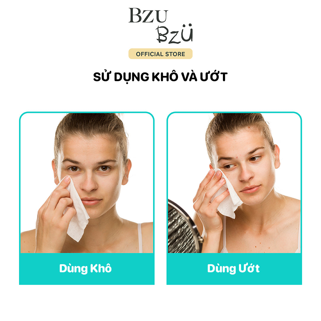 Combo Khăn khô đa năng BZU BZU Cotton Towel Value Pack (2 gói = 160 tờ)
