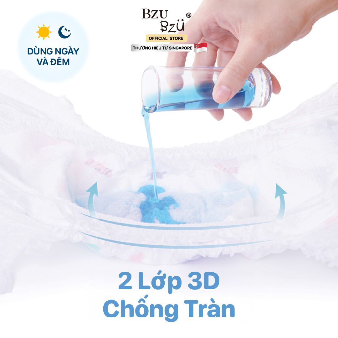 Tã quần dành cho bé sơ sinh BZUBZU VelvetBreeze - Chống tràn 14H - Khô thoáng - Size dưới 6Kg - 15Kg