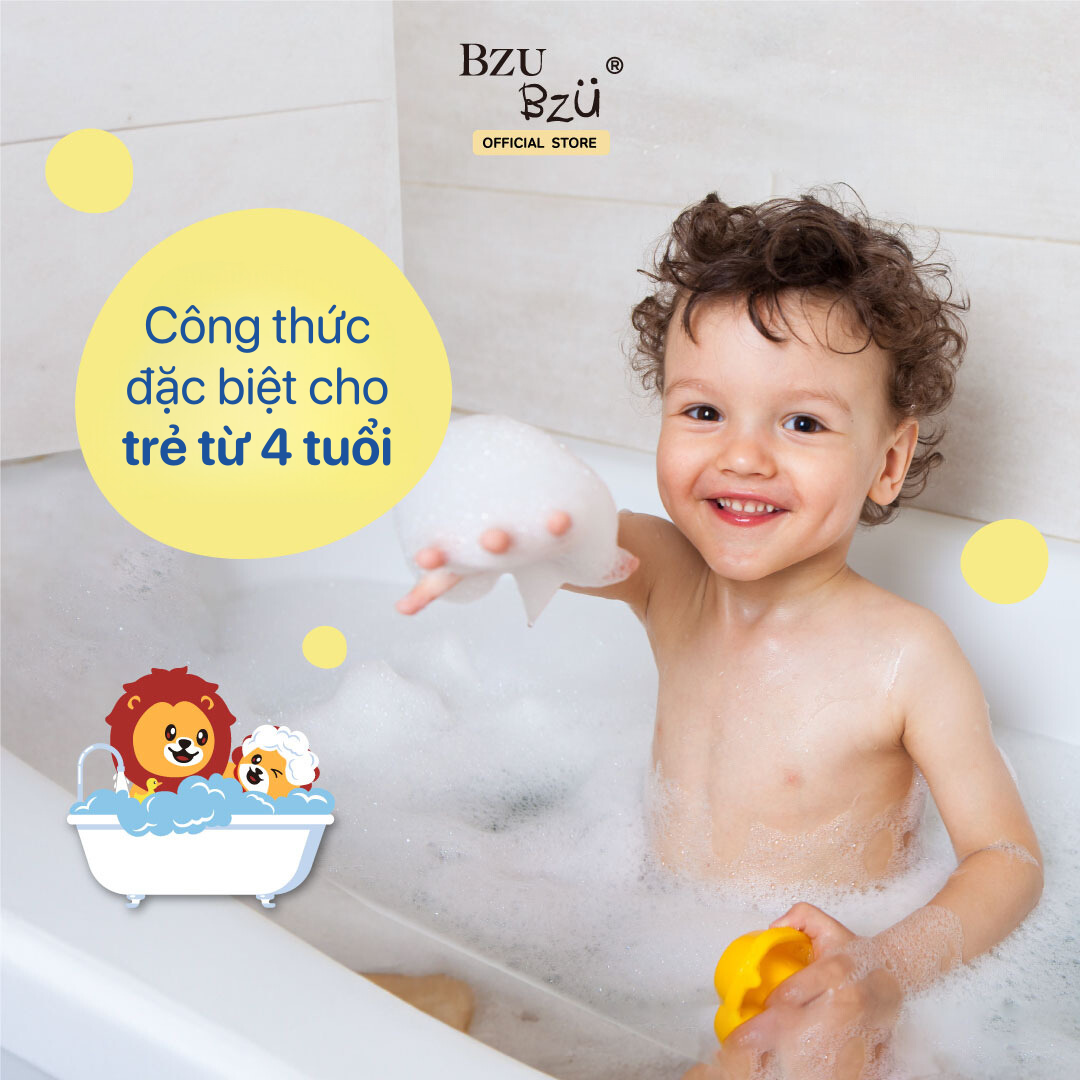 Sữa tắm gội toàn thân trẻ em tạo bọt BZU BZU Kids Head To Toe Cleansing Mousse 350ml