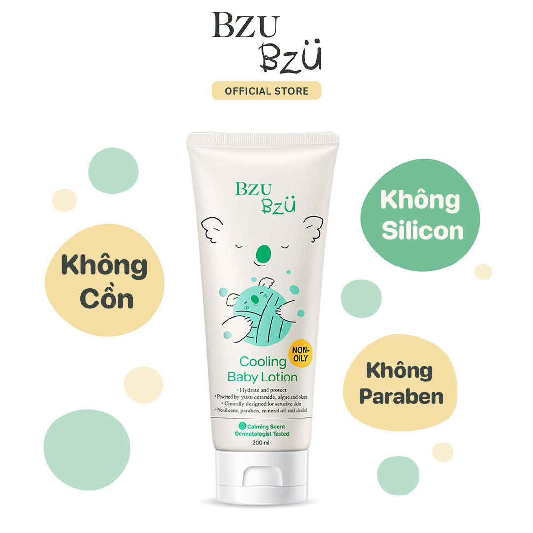 Kem dưỡng thể em bé mát dịu BZU BZU Cooling Baby Lotion, 200ml