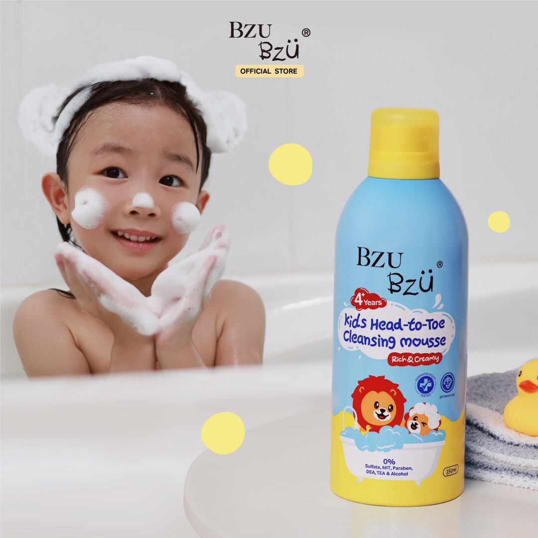 Sữa tắm gội toàn thân trẻ em tạo bọt BZU BZU Kids Head To Toe Cleansing Mousse 350ml