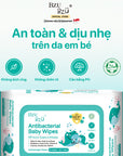 Khăn Ướt Diệt Khuẩn Cho Bé BZU BZU Baby Wipes, 80 tờ