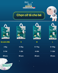 Tã dán dành cho bé sơ sinh BZUBZU VelvetBreeze - Chống tràn 14H - Khô thoáng - Size dưới 5Kg - 14Kg