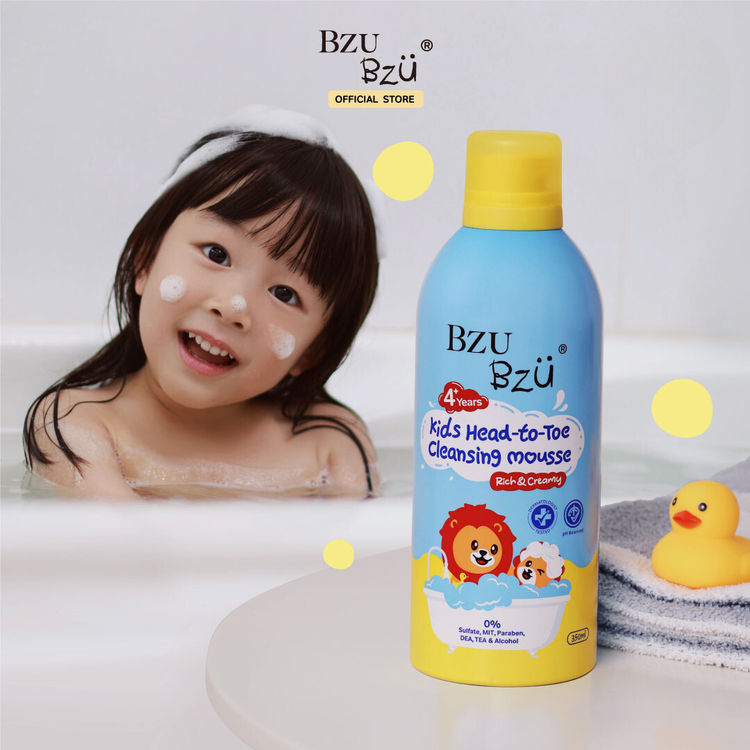 Sữa tắm gội toàn thân trẻ em tạo bọt BZU BZU Kids Head To Toe Cleansing Mousse 350ml