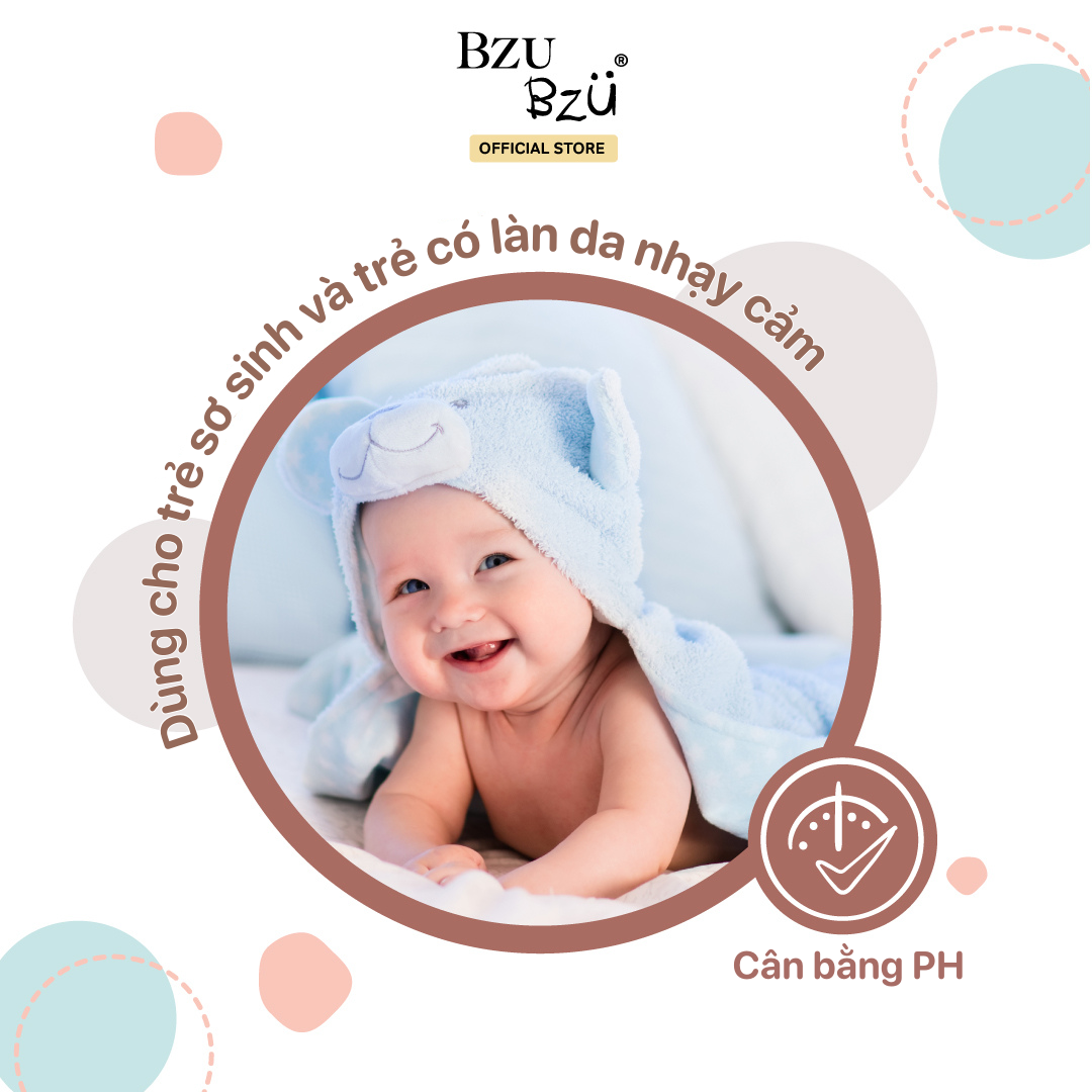 Sữa Tắm Gội Toàn Thân Cho Bé Hương Yến Mạch Sữa BZU BZU Head to Toe Oat & Milk, 600ml