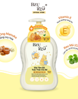 Sữa Tắm Gội Toàn Thân Em Bé Mật Ong & Rau Má BZU BZU Head-To-Toe Baby Wash Dịu Nhẹ An Toàn 600ml