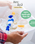 [PHIÊN BẢN MỚI] Nước Rửa Bình Sữa, Rau Củ Quả Và Đồ Dùng Em Bé Thuần Chay BZU BZU CleanHaven Tạo Bọt 500ml, Không Mùi