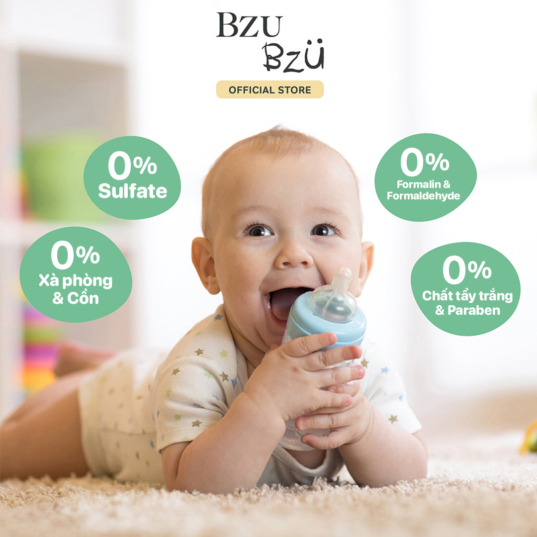 [PHIÊN BẢN MỚI] Nước Rửa Bình Sữa, Rau Củ Quả Và Đồ Dùng Em Bé Thuần Chay BZU BZU CleanHaven Tạo Bọt 500ml, Không Mùi