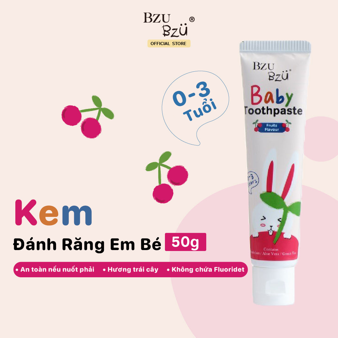 Kem Đánh Răng Em Bé Bzu Bzu Baby Toothpaste 50g
