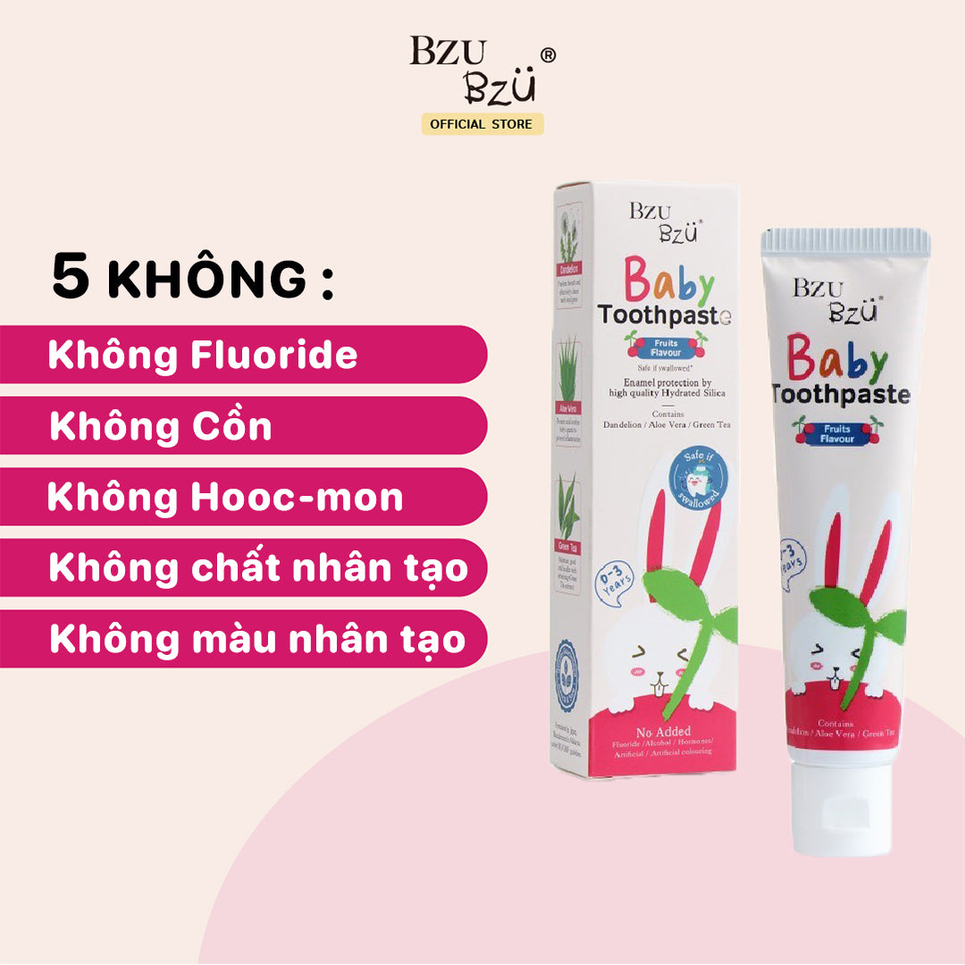Kem Đánh Răng Em Bé Bzu Bzu Baby Toothpaste 50g