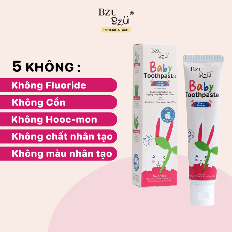 Kem Đánh Răng Em Bé Bzu Bzu Baby Toothpaste 50g