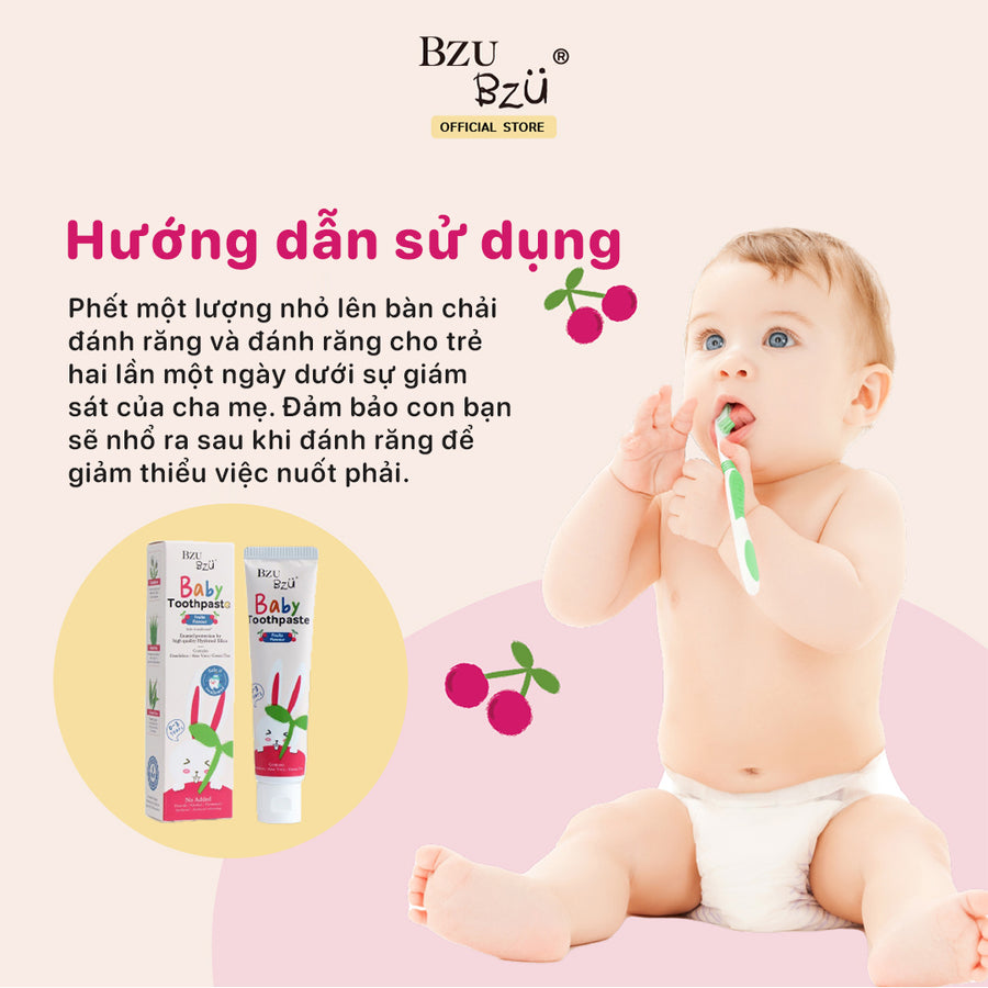 Kem Đánh Răng Em Bé Bzu Bzu Baby Toothpaste 50g