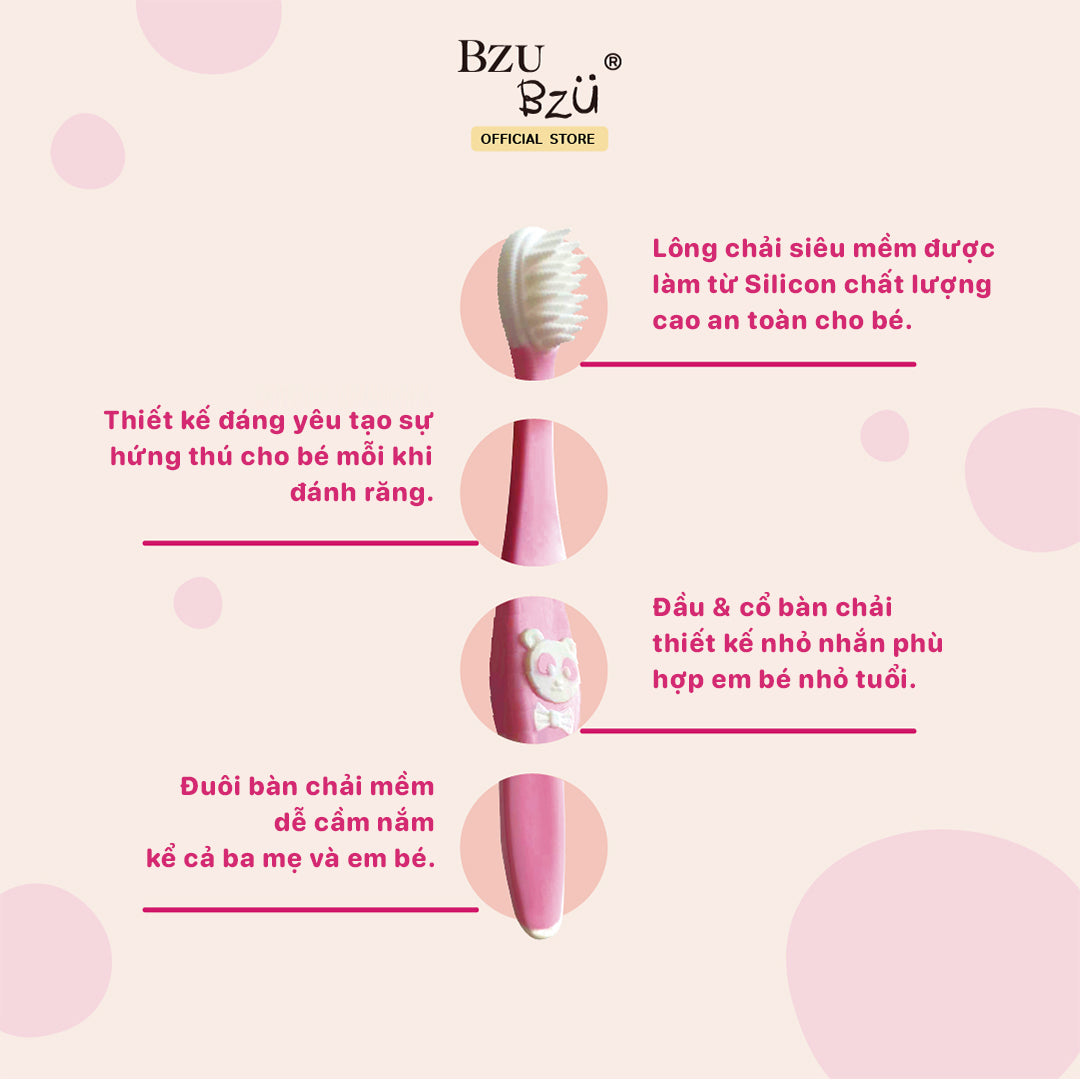Bàn chải đánh răng em bé BZU BZU Baby Toothbrush (2in1)