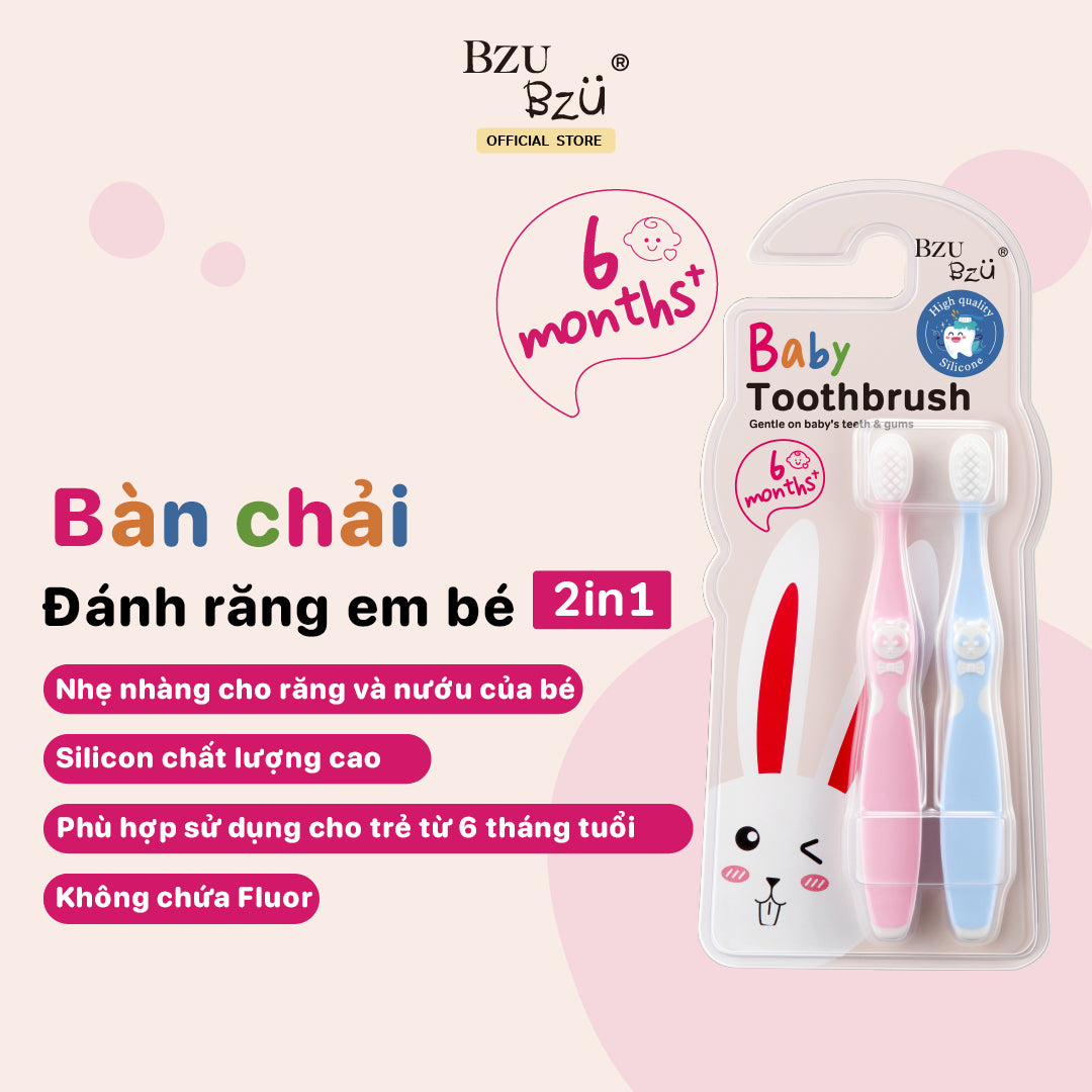 Bàn chải đánh răng em bé BZU BZU Baby Toothbrush (2in1)