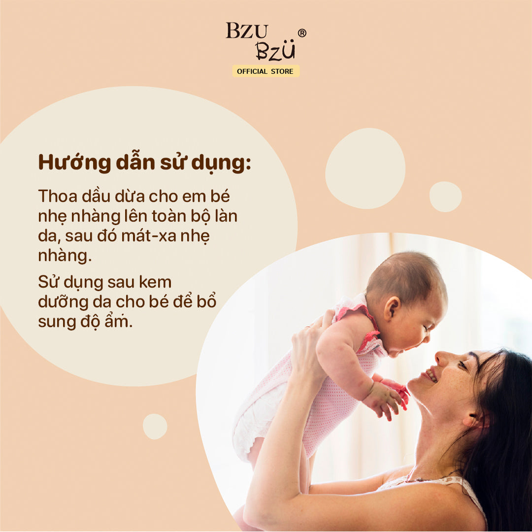 Dầu dừa mát xa em bé BZU BZU Coconut Baby Oil - 100ml
