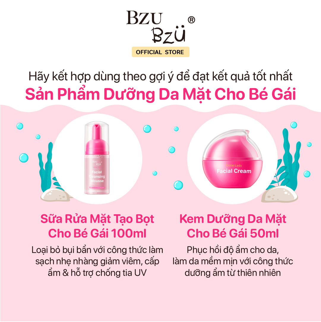 Kem dưỡng da mặt bé gái BZU BZU Little Lady Facial Cream - 50ml