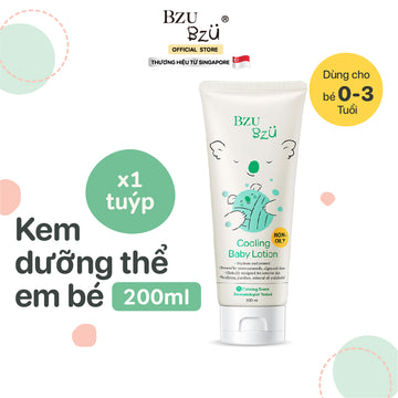 Kem dưỡng thể em bé mát dịu BZU BZU Cooling Baby Lotion, 200ml