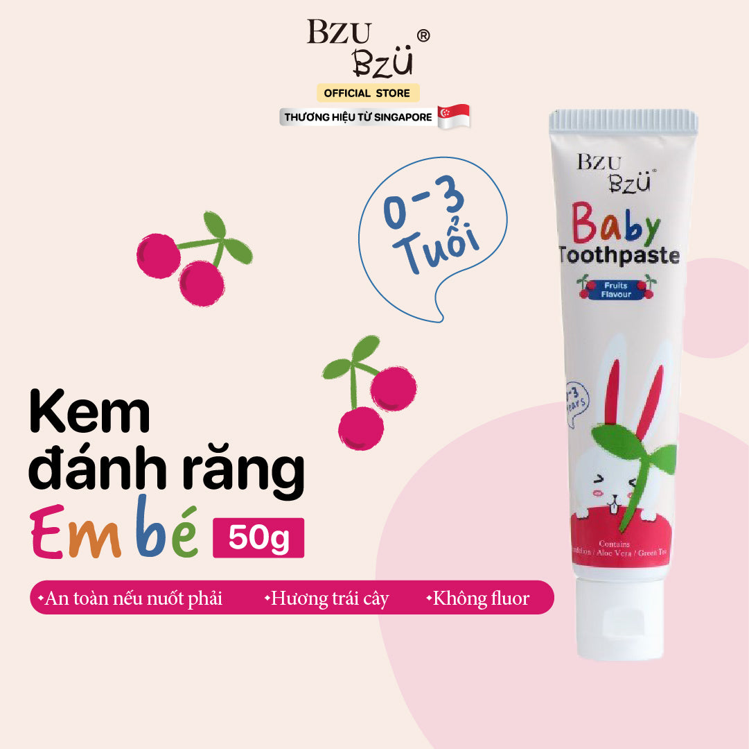 Kem Đánh Răng Em Bé Bzu Bzu Baby Toothpaste 50g