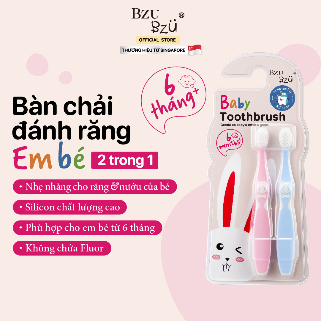 Bàn chải đánh răng em bé BZU BZU Baby Toothbrush (2in1)