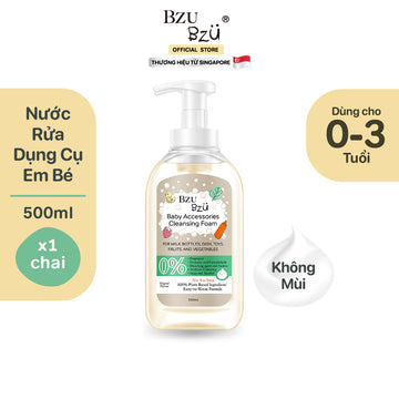 Nước Rửa Đồ Dùng Cho Bé (Tạo bọt - Không mùi) BZU BZU Baby Accessories Cleansing Foam, 500ml