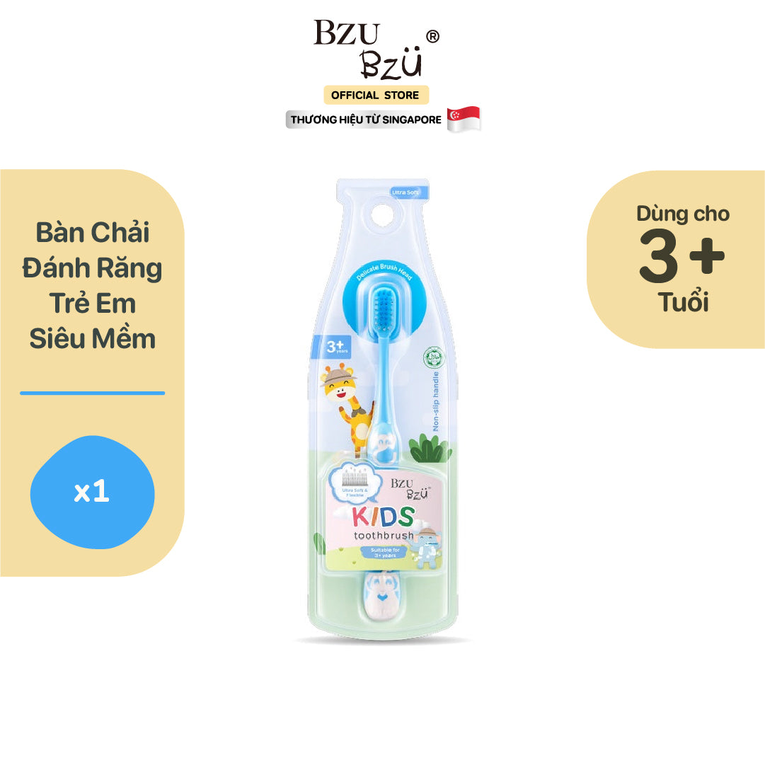 Bàn Chải Đánh Răng Trẻ Em BZU BZU Ultra Soft Kids Toothbrush (Màu Xanh)