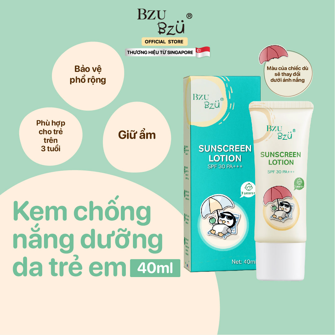 Sữa chống nắng trẻ em phổ rộng 30PA+++Bzu Bzu Sunscreen Lotion 40ML