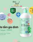 Sữa Tắm Gia Đình  Bzu Bzu Family Shower Cream Anti-Bacterial 800ML